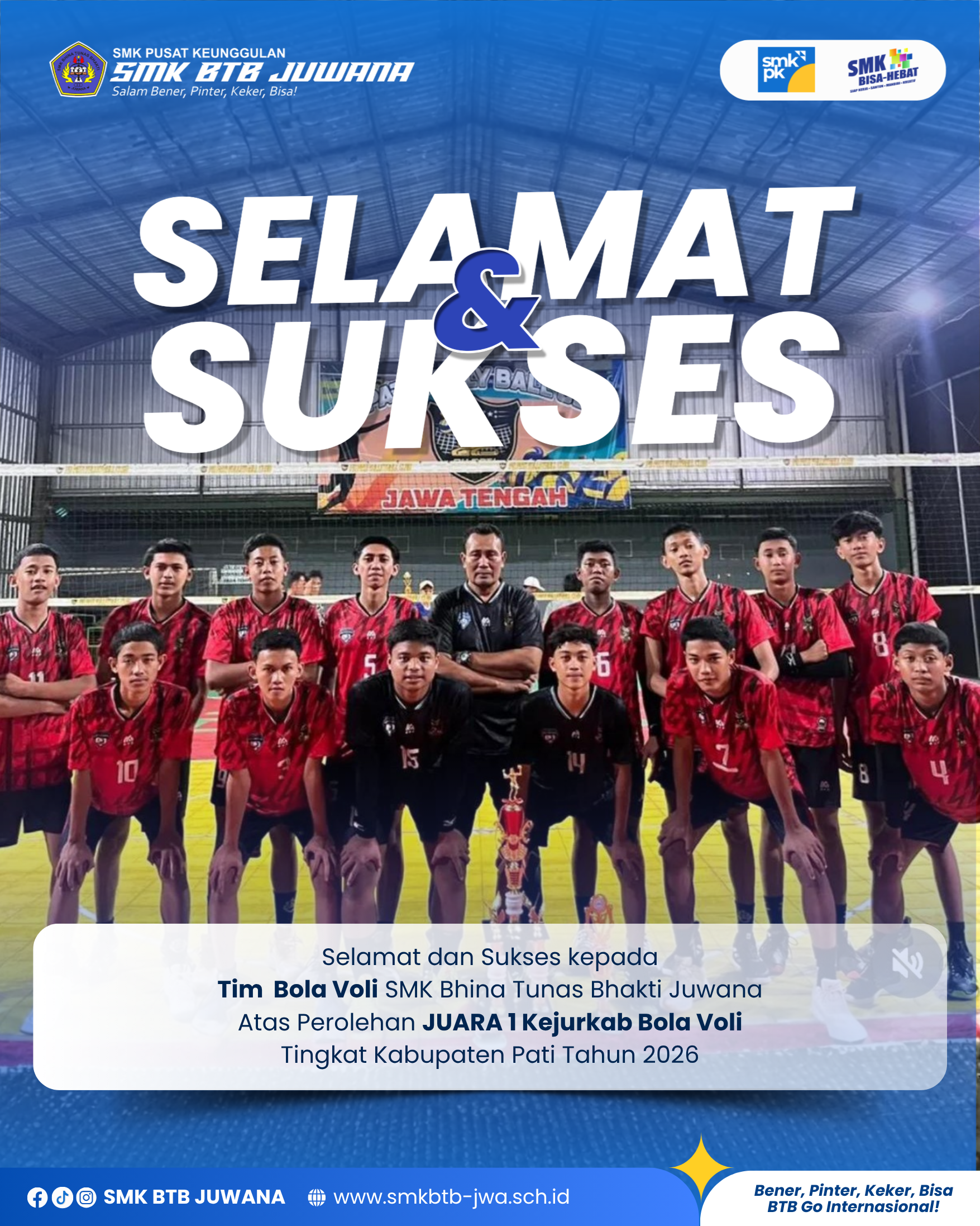 Juara 1 Kejurkab Bola Voli Tk Kabupaten Pati Tahun 2026